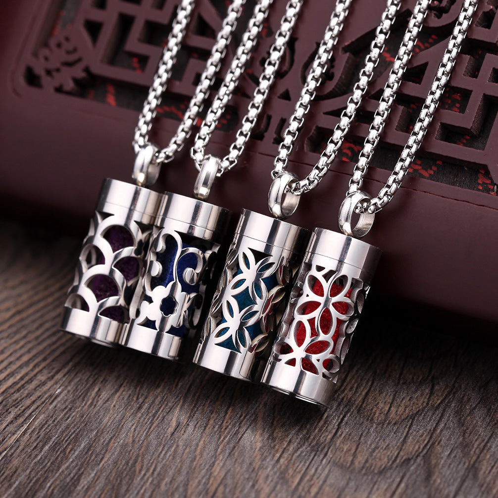 Aromatherapy Stainless Steel Pendant Perfume Diffuser Necklace