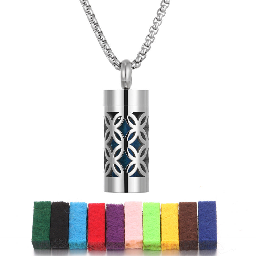 Aromatherapy Stainless Steel Pendant Perfume Diffuser Necklace