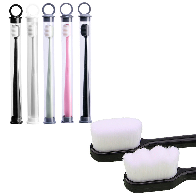 Ultra-Fine Toothbrush – Super Soft Bristle Deep Cleaning Brush for Sensitive Gums, Portable Oral Care Travel Set