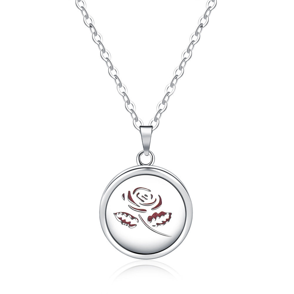 Open Round Hollow Perfume Box Necklace