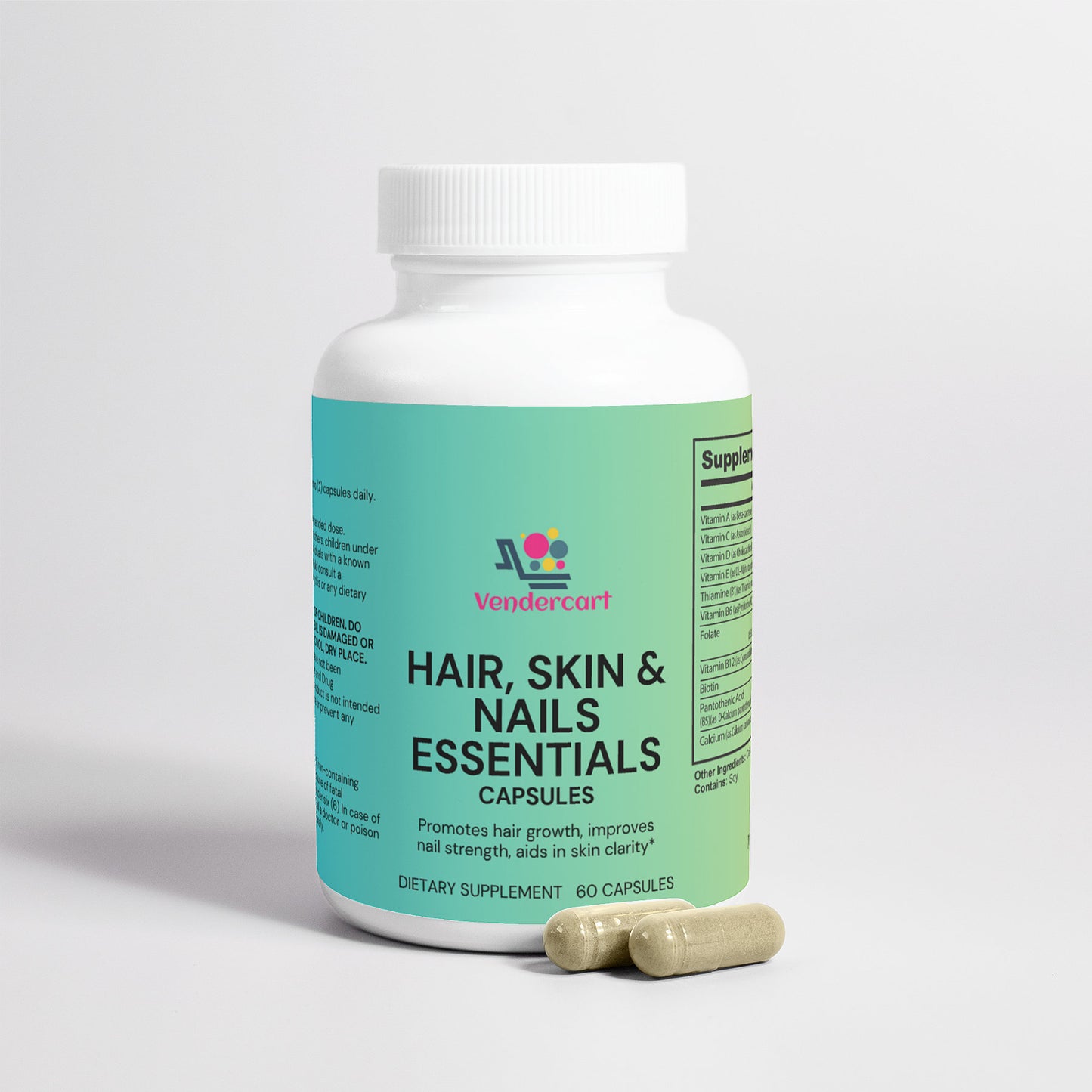 Hair, Skin, and Nails Essentials – Beauty Support Supplement with Biotin, Vitamins, Minerals, and Herbal Extracts for Stronger Hair, Glowing Skin, and Healthier Nails