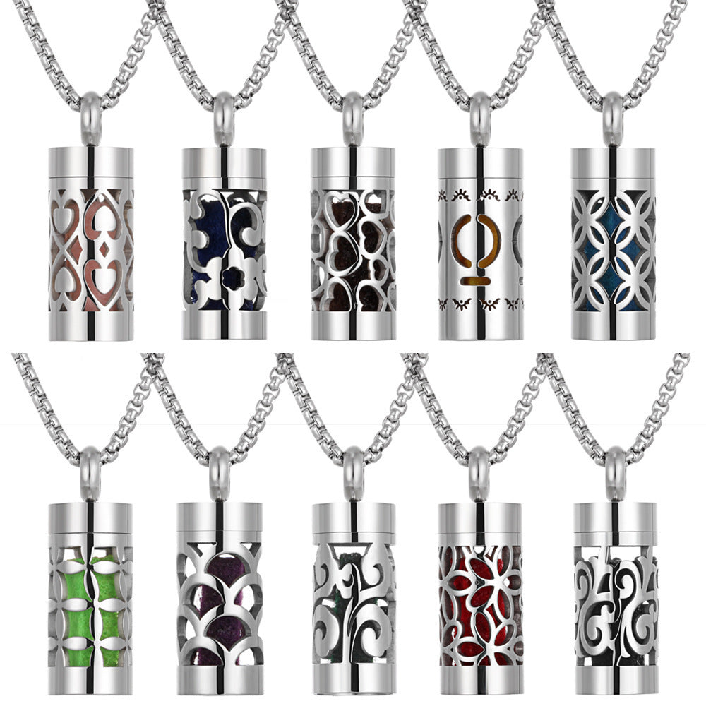 Aromatherapy Stainless Steel Pendant Perfume Diffuser Necklace