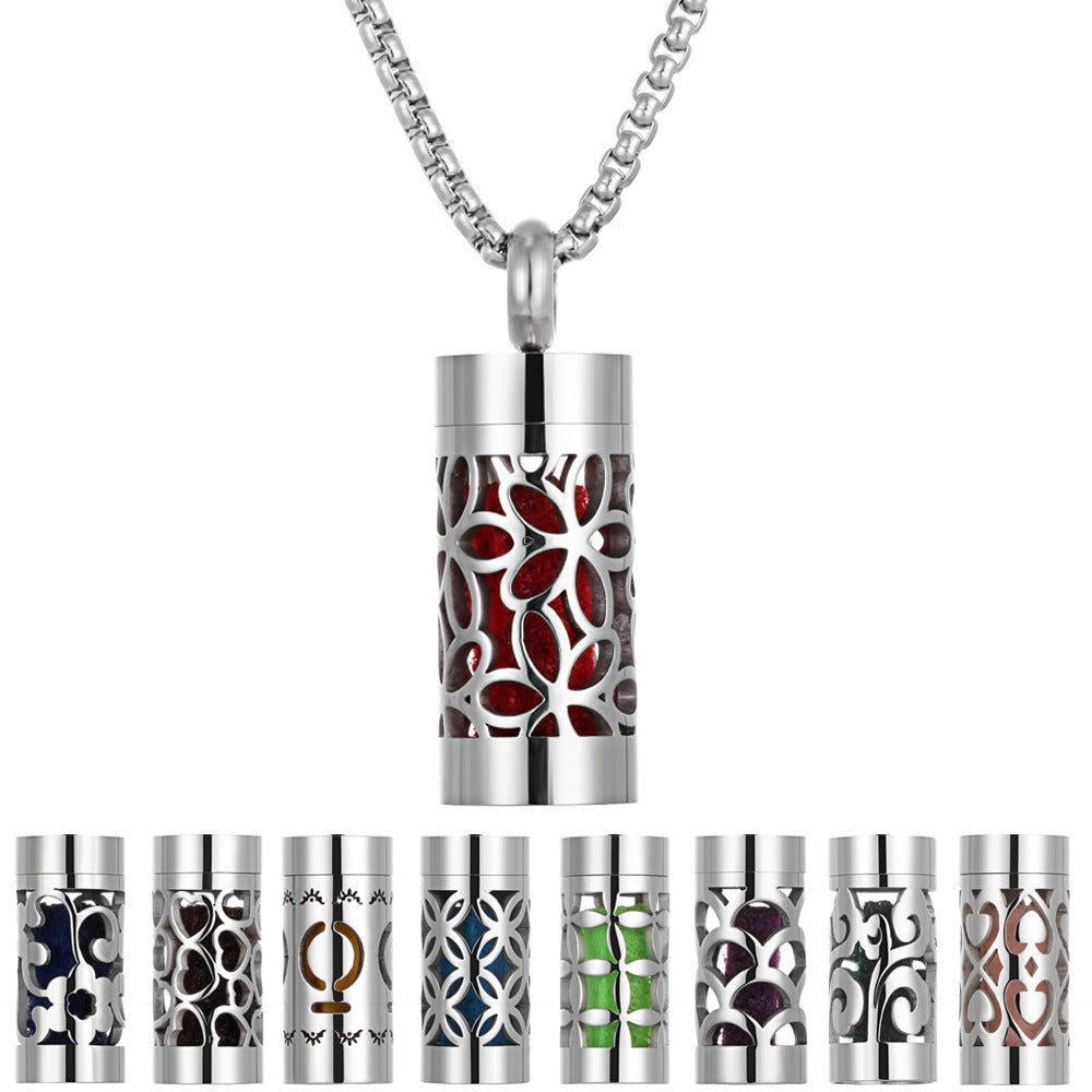 Aromatherapy Stainless Steel Pendant Perfume Diffuser Necklace