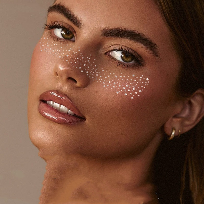 Gilding Freckle Tattoo Sticker – European and American Style Glitter Face Stickers, Waterproof Temporary Tattoos for Makeup and Party Looks