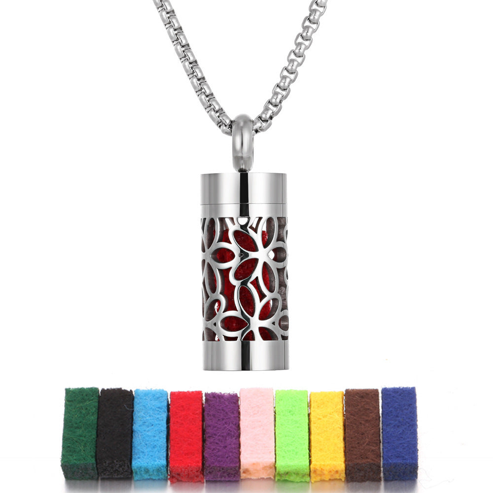 Aromatherapy Stainless Steel Pendant Perfume Diffuser Necklace