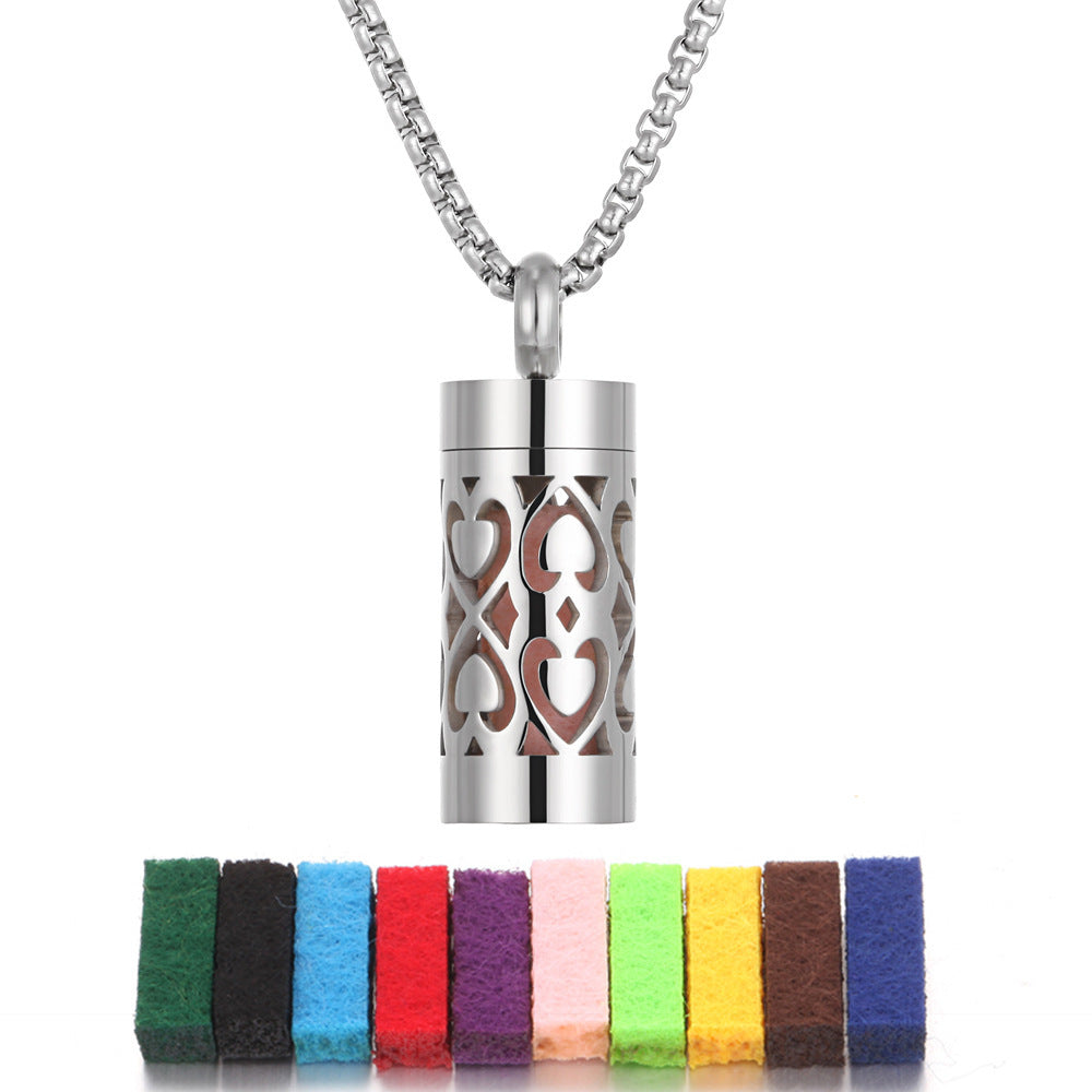 Aromatherapy Stainless Steel Pendant Perfume Diffuser Necklace
