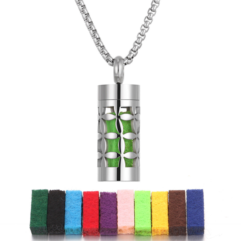 Aromatherapy Stainless Steel Pendant Perfume Diffuser Necklace