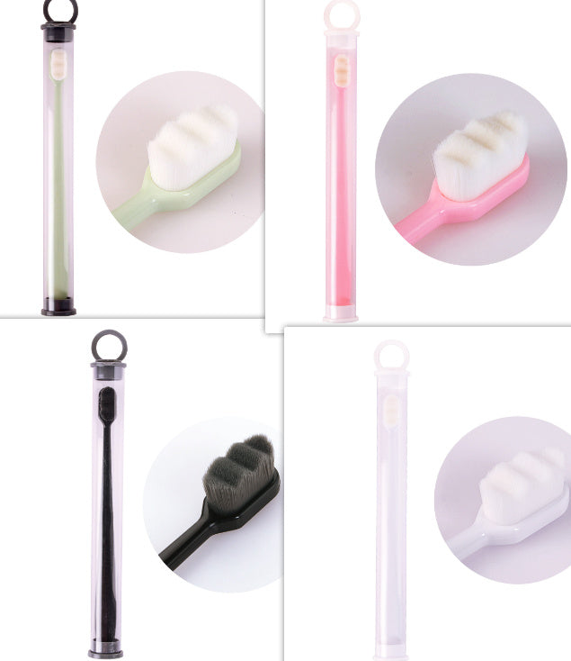 Ultra-Fine Toothbrush – Super Soft Bristle Deep Cleaning Brush for Sensitive Gums, Portable Oral Care Travel Set