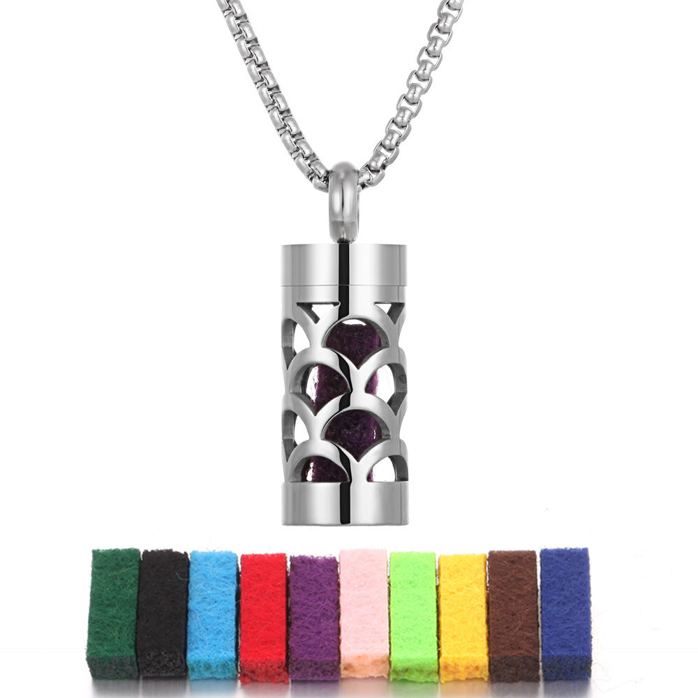 Aromatherapy Stainless Steel Pendant Perfume Diffuser Necklace