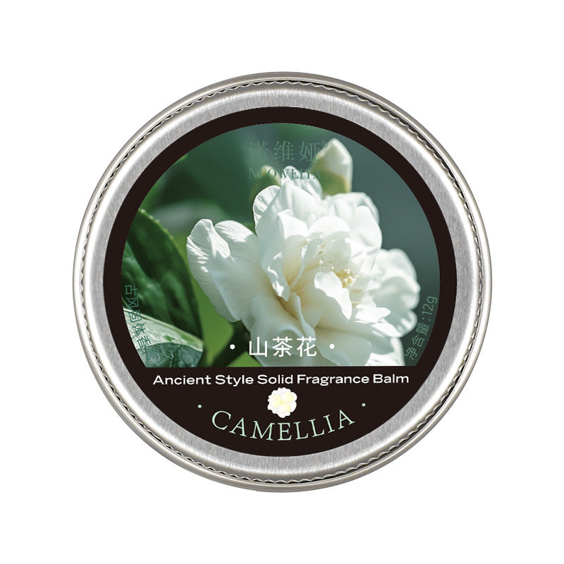 Antique Style Solid Perfume Balm – Long-Lasting Natural Fragrance in 12g Tin, Available in Osmanthus, Camellia, Freesia, and Rose No Man’s Land