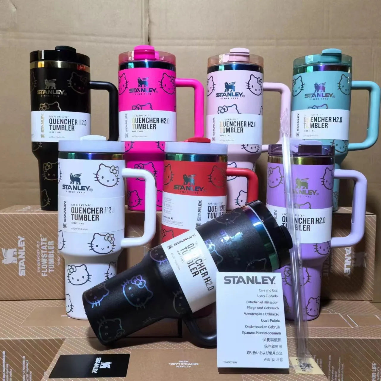 Stanley Quencher H2.0 Tumbler – 40 oz Flowstate Travel Cup with Handle & Straw