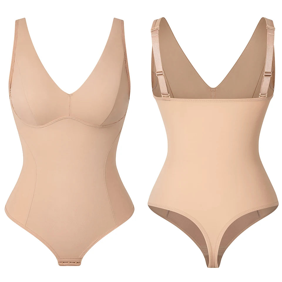 Women’s Full Body Shaper with Built-in Bra – Tummy Control Bodysuit, Waist Trainer Corset & Seamless Shapewear with Adjustable Straps