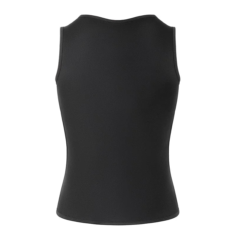 Men’s Slimming Compression Shirt with Zipper – Chest Binder for Gynecomastia & Waist Trainer | Sweat Vest for Moobs, Fat Burn, & Posture Support