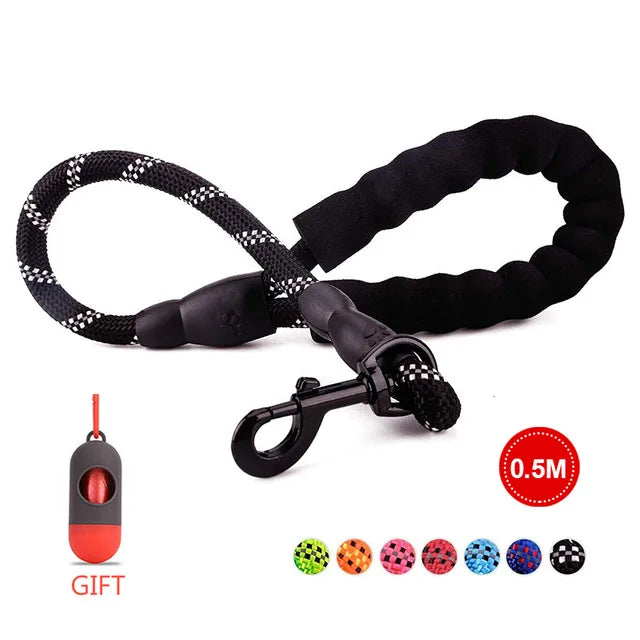 Reflective Dog Leash – Durable Rope Lead with Soft Padded Handle