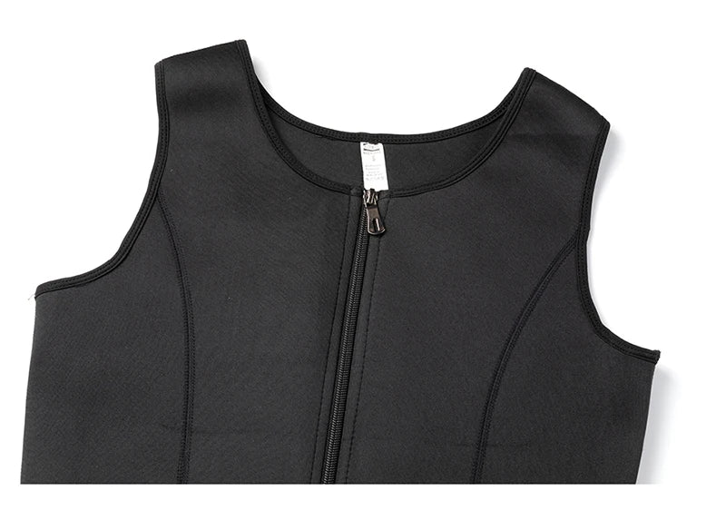 Men’s Neoprene Sweat Vest – Adjustable Waist Trainer with Double Zipper | Compression Sauna Shaper for Weight Loss & Workout