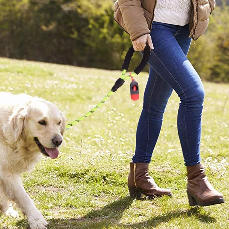 Reflective Dog Leash – Durable Rope Lead with Soft Padded Handle