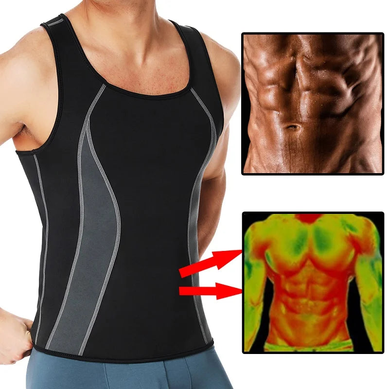 Men’s Slimming Compression Shirt with Zipper – Chest Binder for Gynecomastia & Waist Trainer | Sweat Vest for Moobs, Fat Burn, & Posture Support