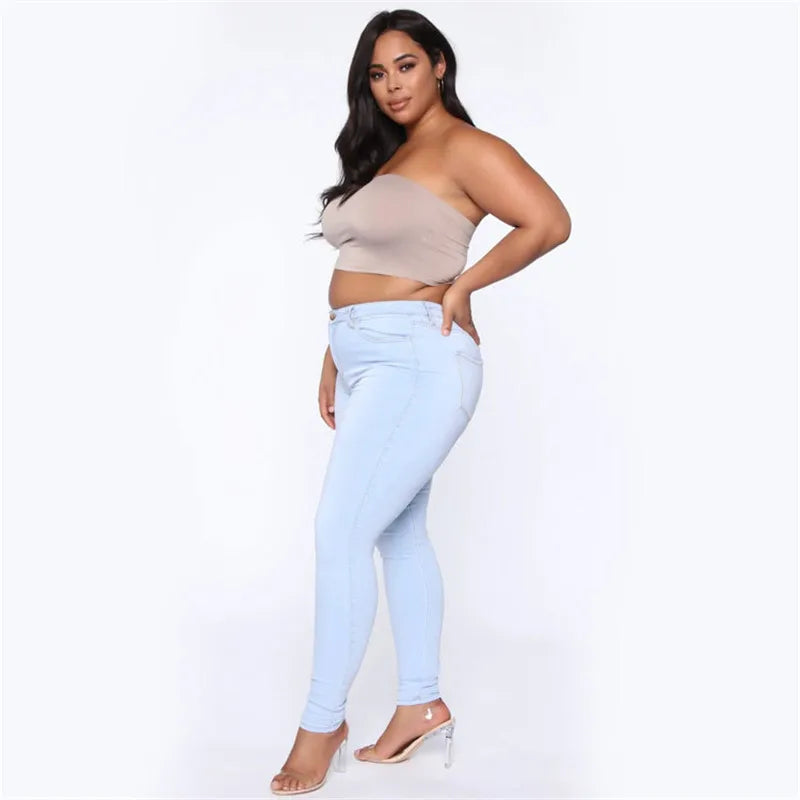 Plus Size Jeans XL–5XL – Women’s High Waist Skinny Denim Pants
