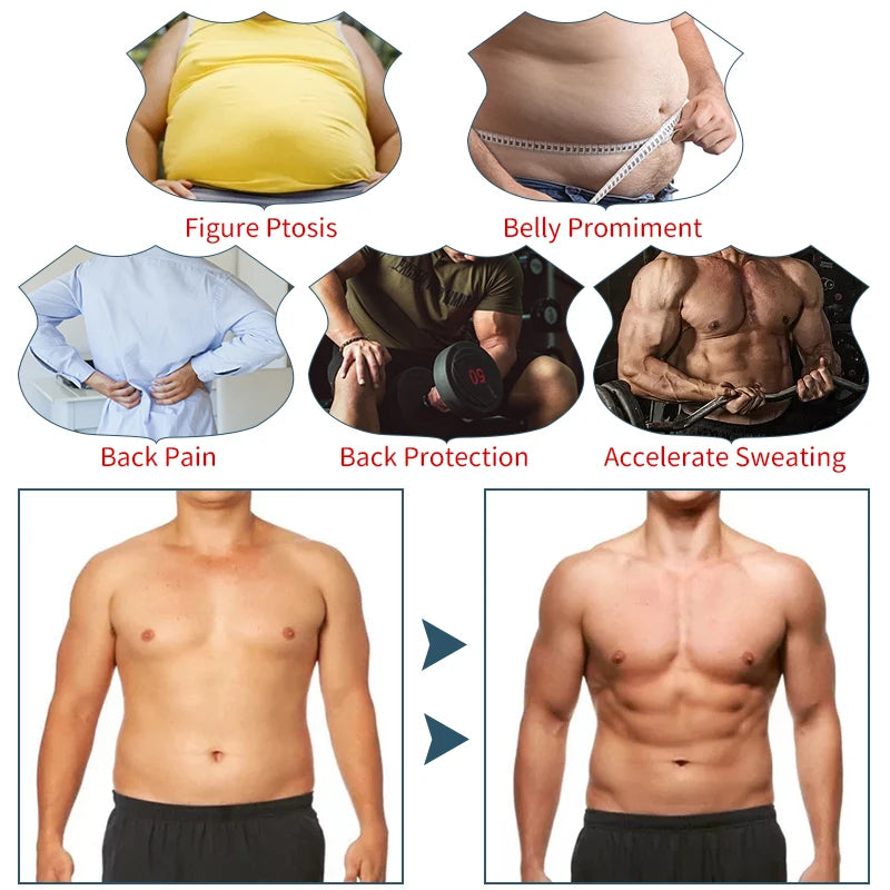 Men’s Neoprene Sauna Waist Trainer – X-Shaped Steel Bone Sweat Belt | Adjustable Belly Slimming Trimmer for Workouts & Weight Loss