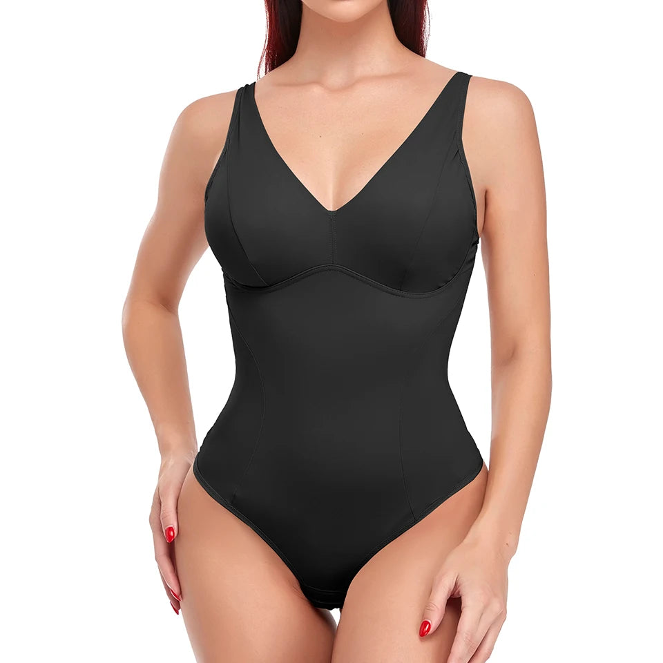 Women’s Full Body Shaper with Built-in Bra – Tummy Control Bodysuit, Waist Trainer Corset & Seamless Shapewear with Adjustable Straps