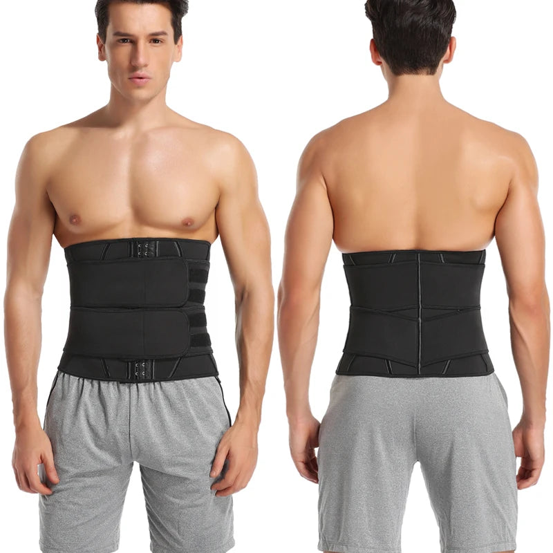 Men’s Neoprene Sauna Waist Trainer – X-Shaped Steel Bone Sweat Belt | Adjustable Belly Slimming Trimmer for Workouts & Weight Loss