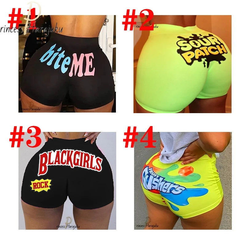 Ladies Casual Printed Candy Shorts – Stretchy, Sweet & Stylish