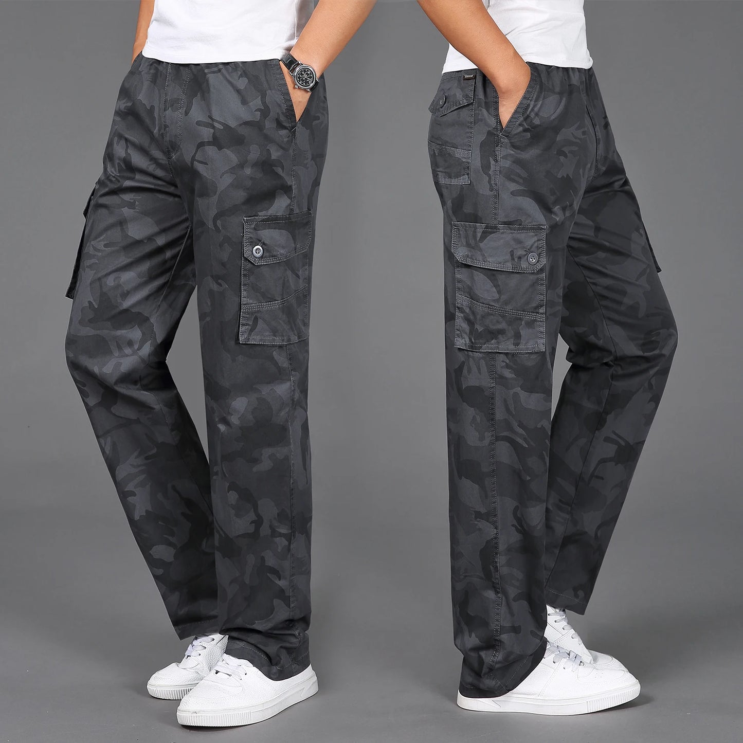 100% Cotton Elastic Comfortable Trousers Men Plus Size 5XL