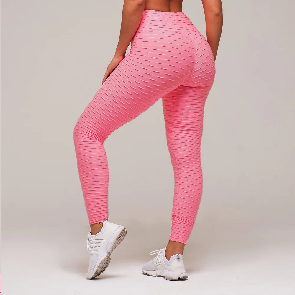FCCEXIO Jacquard High Waist Leggings – Sculpt, Stretch, and Style in Every Step