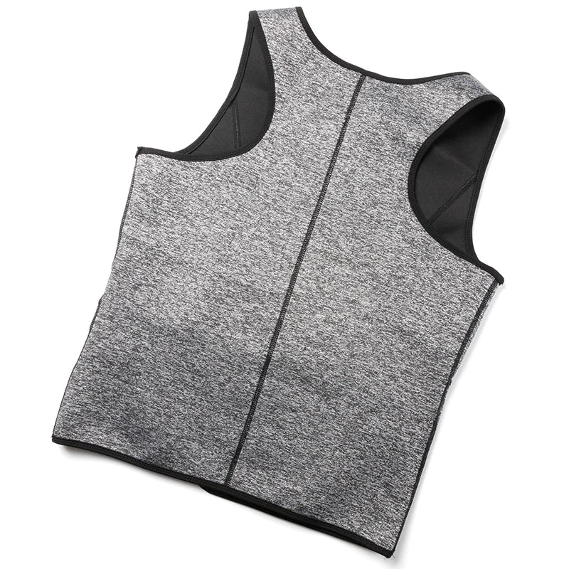 Men’s Neoprene Sweat Vest – Adjustable Waist Trainer with Double Zipper | Compression Sauna Shaper for Weight Loss & Workout