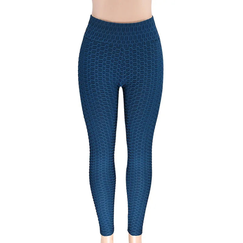 FCCEXIO Jacquard High Waist Leggings – Sculpt, Stretch, and Style in Every Step