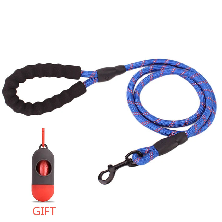 Reflective Dog Leash – Durable Rope Lead with Soft Padded Handle