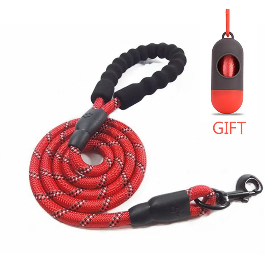 Reflective Dog Leash – Durable Rope Lead with Soft Padded Handle