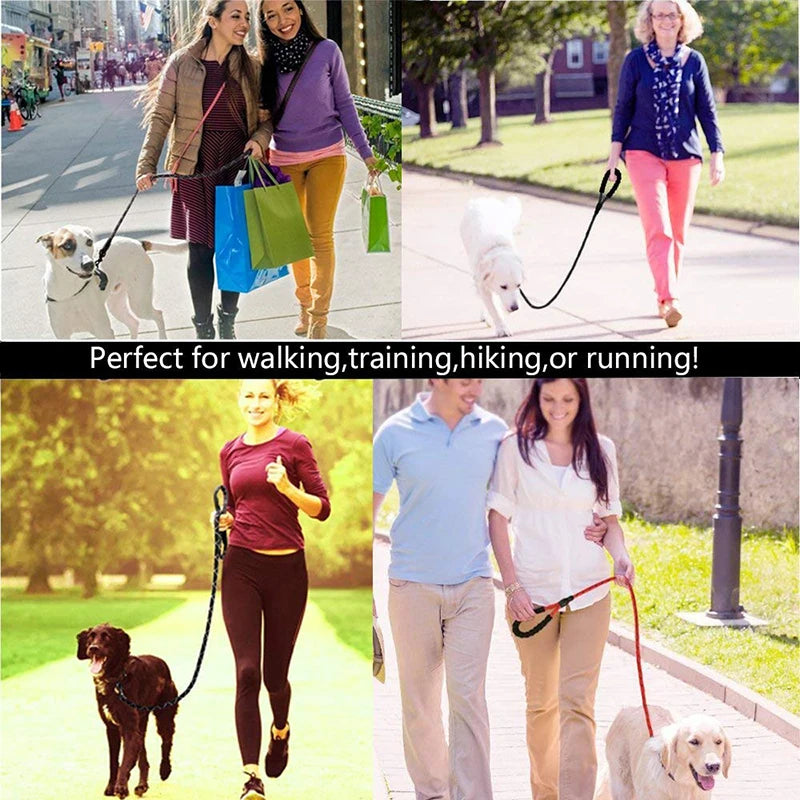 Reflective Dog Leash – Durable Rope Lead with Soft Padded Handle