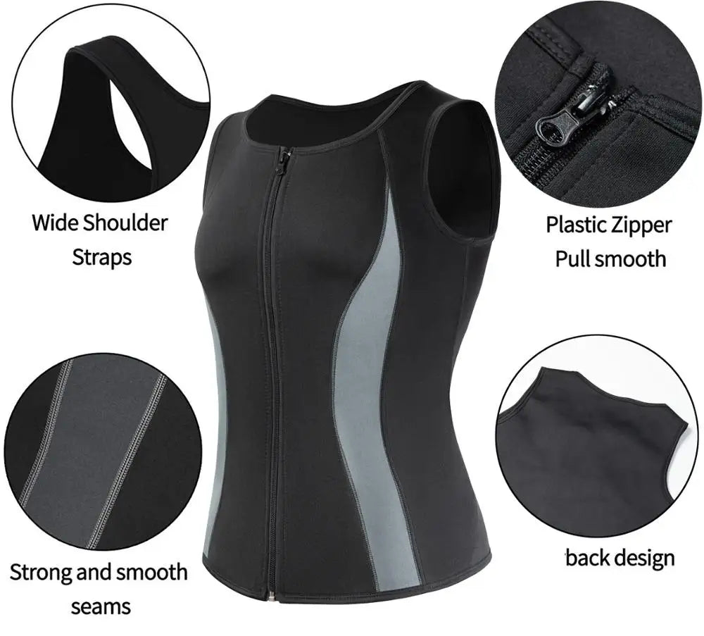 Men’s Slimming Compression Shirt with Zipper – Chest Binder for Gynecomastia & Waist Trainer | Sweat Vest for Moobs, Fat Burn, & Posture Support
