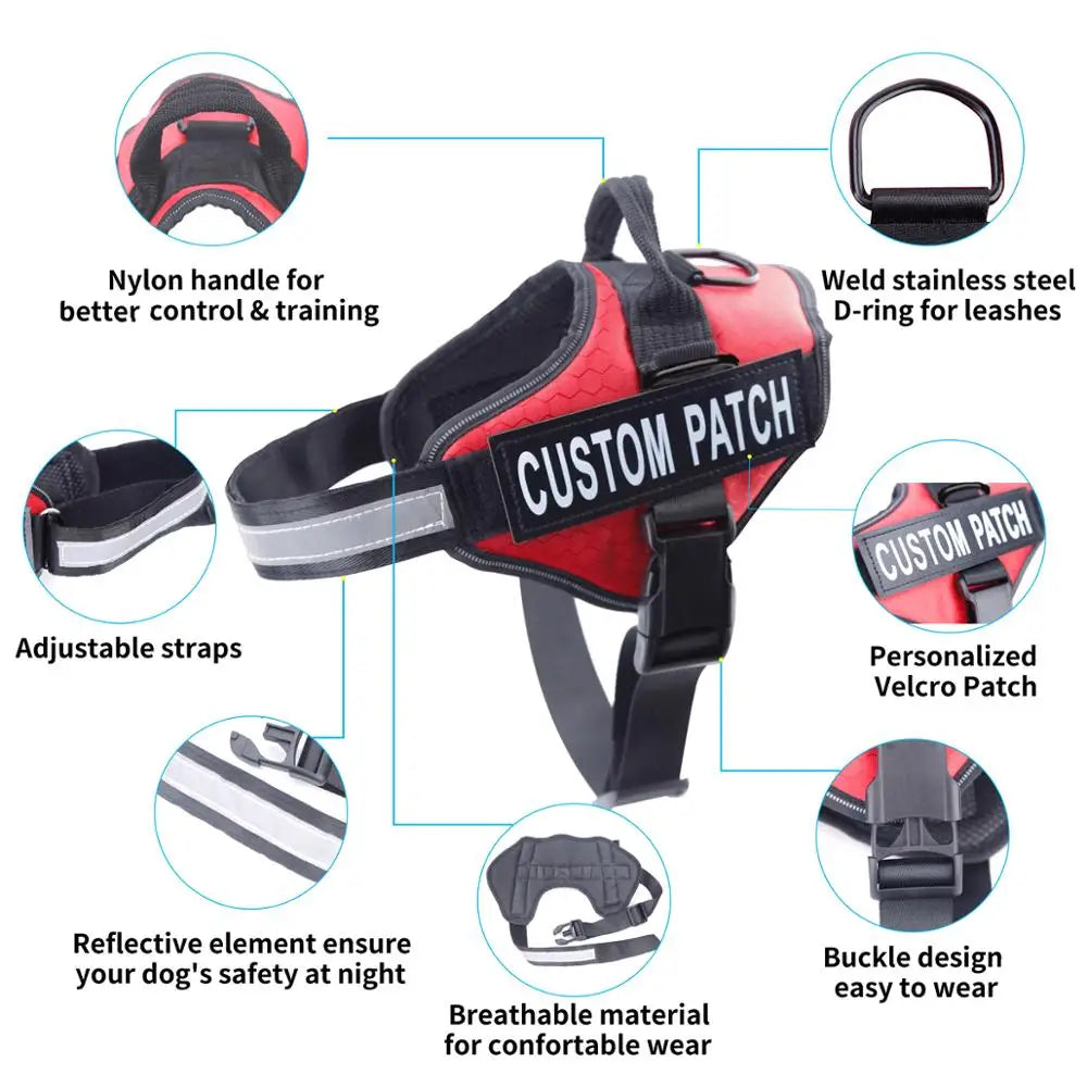 Personalized No-Pull Dog Harness – Reflective, Adjustable, & Choke-Free