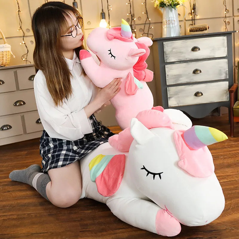 Giant Unicorn Plush Toy – Soft, Magical & Cuddle-Ready (25–100CM)