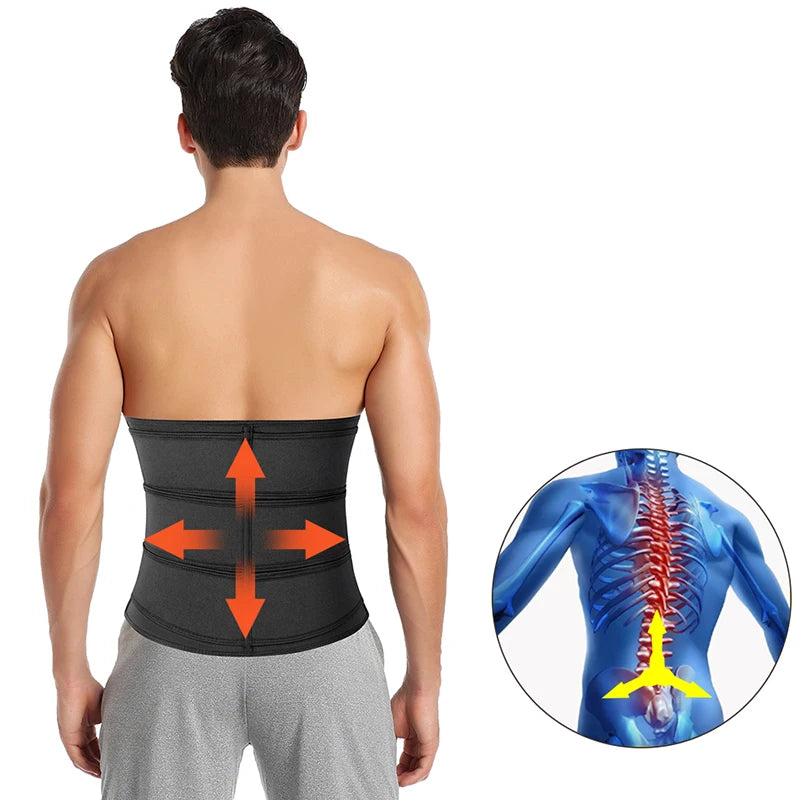 Men's Waist Trainer Fitness Belt – Sauna Sweat Corset Slimming Girdle | Body Shaper for Weight Loss & Back Support