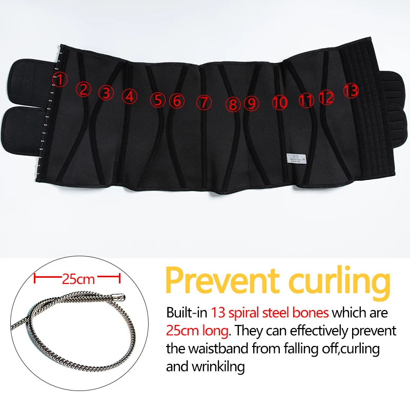 Men’s Neoprene Sauna Waist Trainer – X-Shaped Steel Bone Sweat Belt | Adjustable Belly Slimming Trimmer for Workouts & Weight Loss