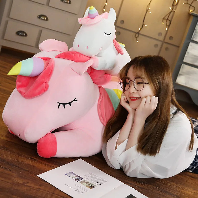 Giant Unicorn Plush Toy – Soft, Magical & Cuddle-Ready (25–100CM)