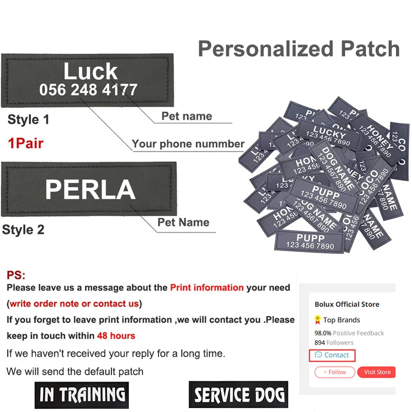 Personalized No-Pull Dog Harness – Reflective, Adjustable, & Choke-Free