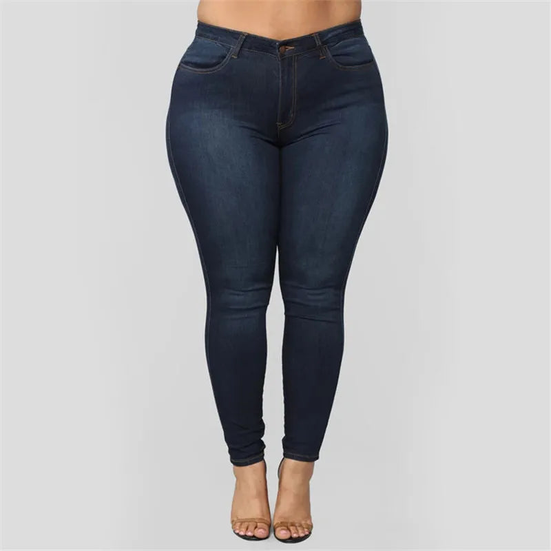 Plus Size Jeans XL–5XL – Women’s High Waist Skinny Denim Pants