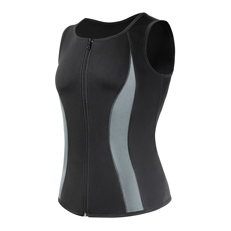 Men’s Slimming Compression Shirt with Zipper – Chest Binder for Gynecomastia & Waist Trainer | Sweat Vest for Moobs, Fat Burn, & Posture Support