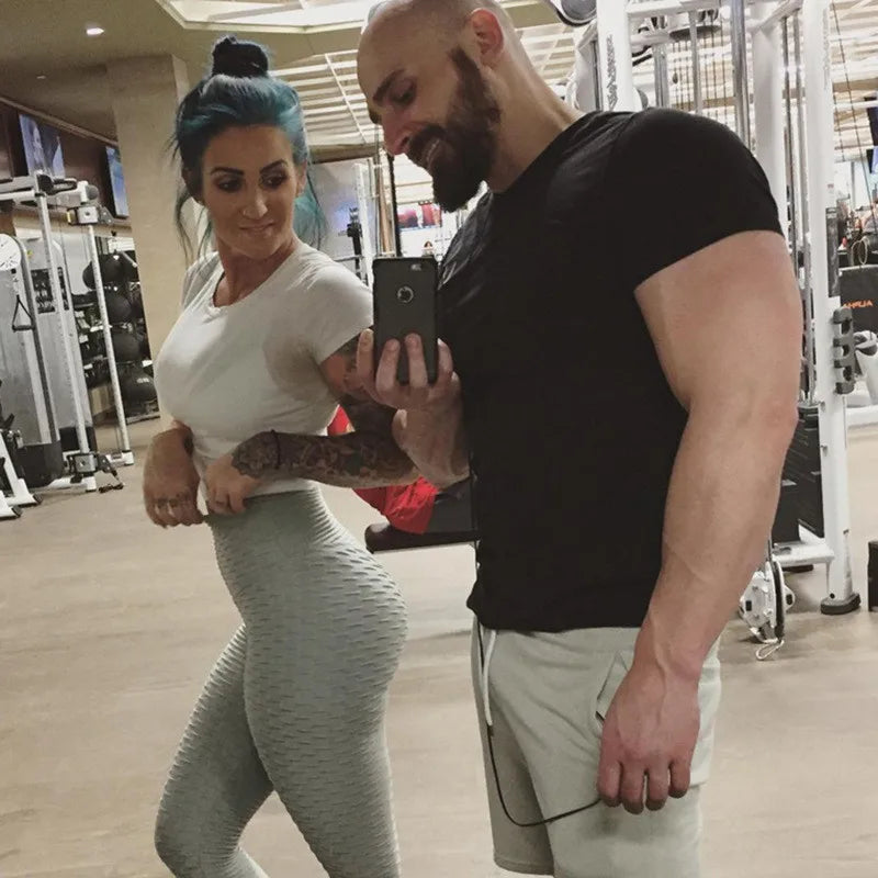 FCCEXIO Jacquard High Waist Leggings – Sculpt, Stretch, and Style in Every Step