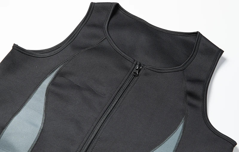 Men’s Slimming Compression Shirt with Zipper – Chest Binder for Gynecomastia & Waist Trainer | Sweat Vest for Moobs, Fat Burn, & Posture Support