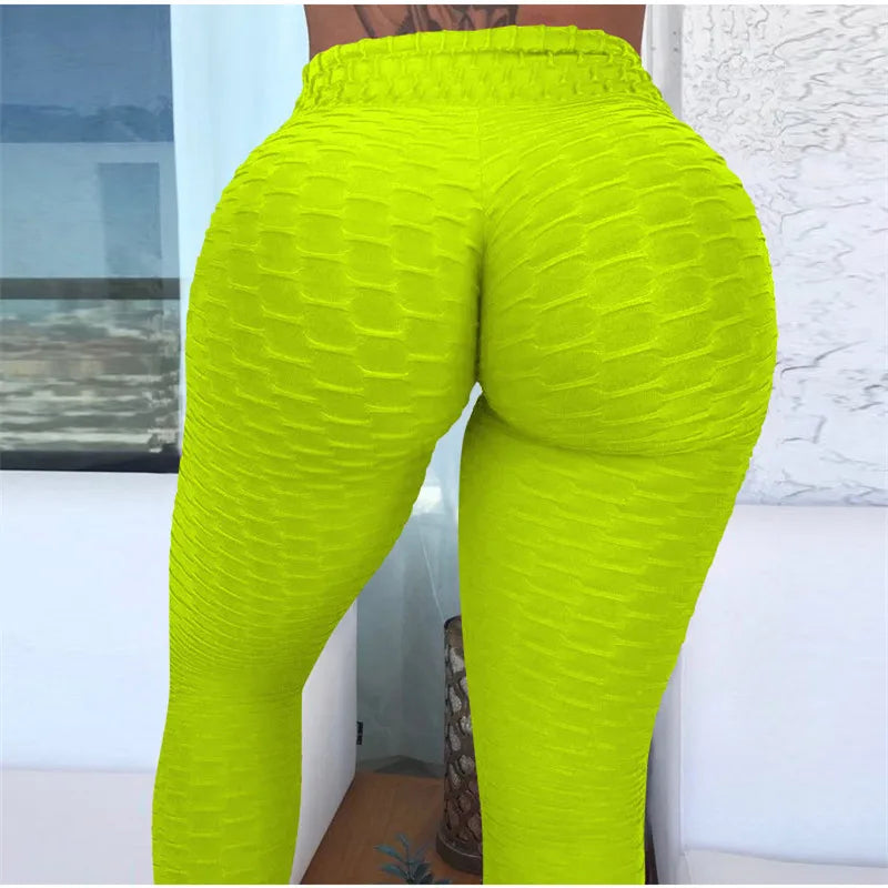 FCCEXIO Jacquard High Waist Leggings – Sculpt, Stretch, and Style in Every Step