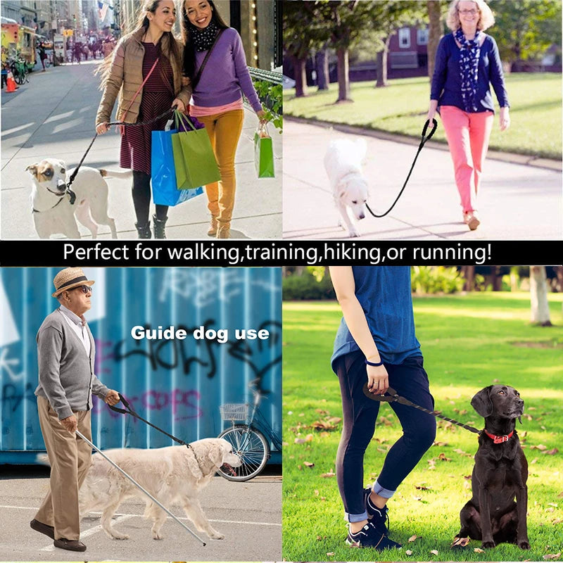 Reflective Dog Leash – Durable Rope Lead with Soft Padded Handle