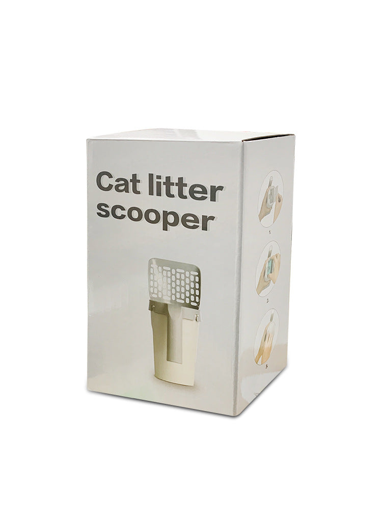 Quality Integrated Cat Litter Scoop – Large Capacity Shovel with Built-In Waste Bag Compartment