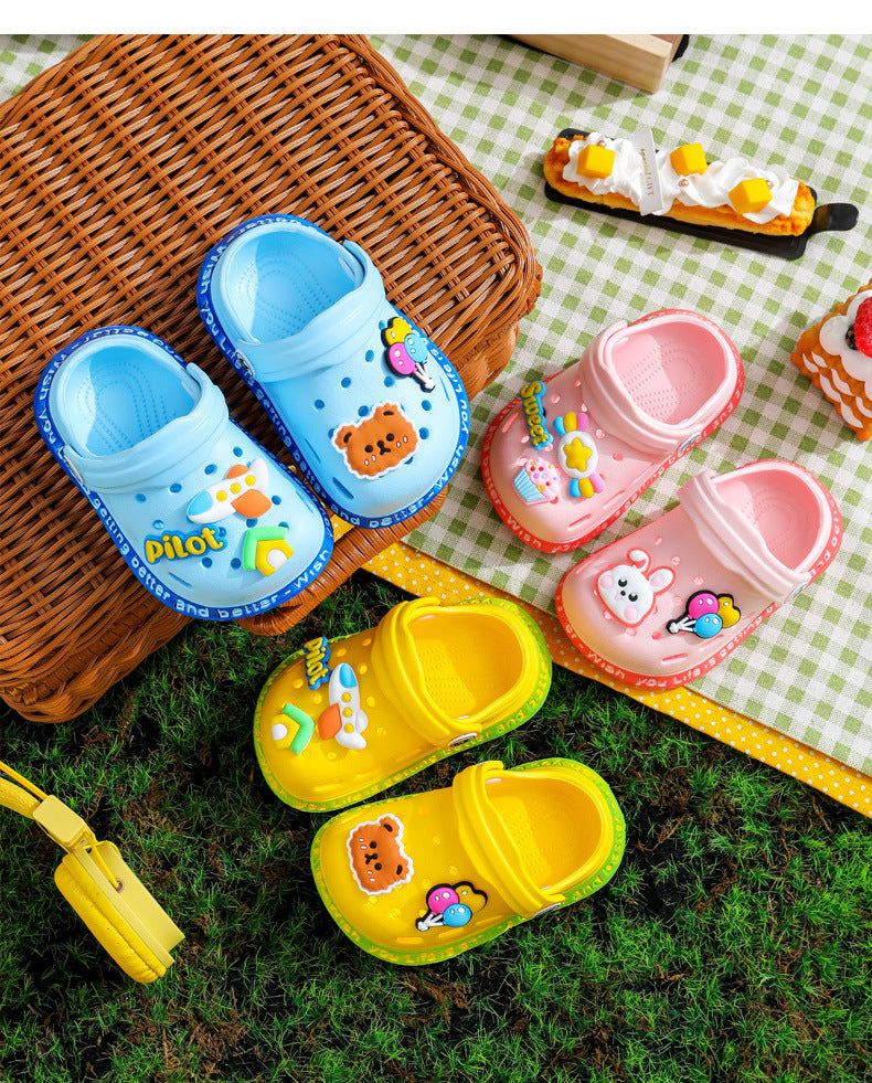 Cartoon Hole Sandals for Kids – Soft EVA Summer Slippers for Boys & Girls