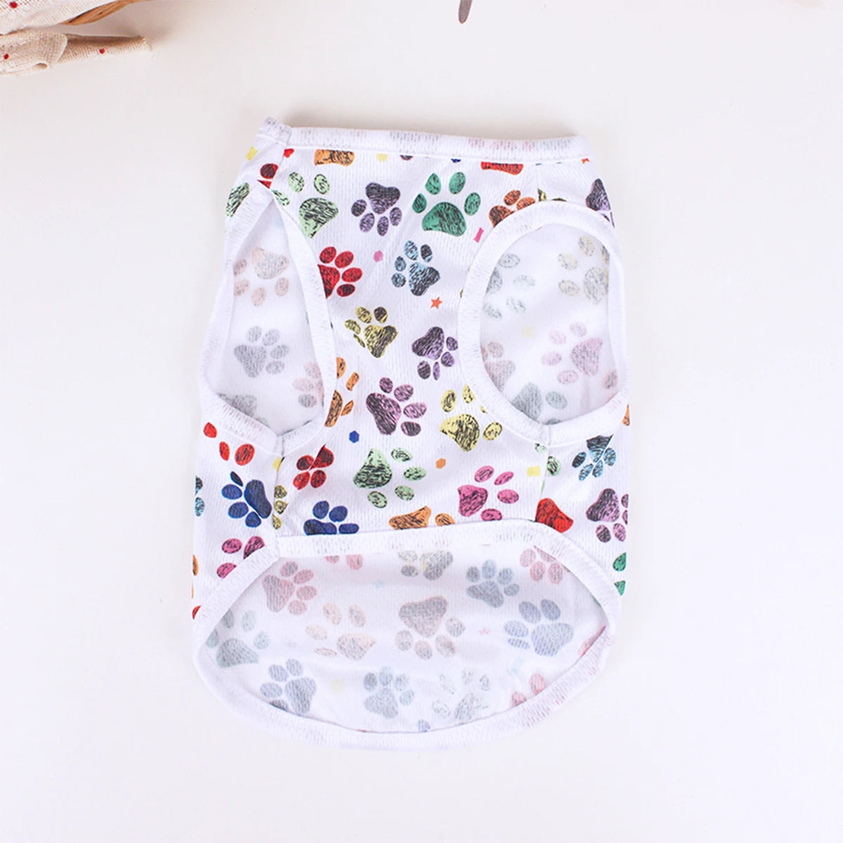 Summer Dog Vest – Breathable Footprint Print T-Shirt for Small and Medium Dogs