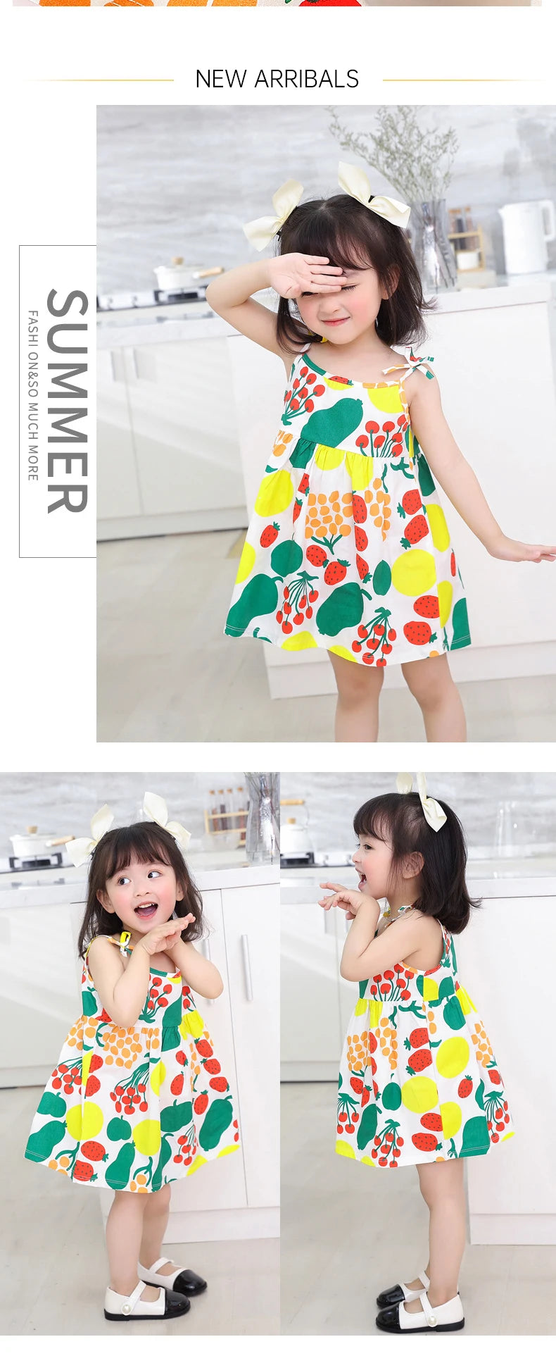 Summer Princess Floral Cotton Dress – Sleeveless Casual Dress for Girls